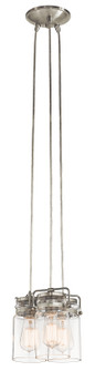 Brinley 7.75'' 3 Light Pendant with Clear Glass Brushed Nickel (2|42869NI)