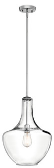 Everly 19.75'' 1 Light Bell Pendant Clear Seeded Glass Brushed Nickel (2|42046NICS)