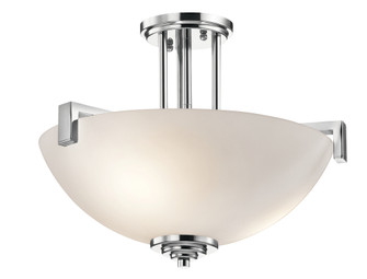 Eileen 14.5'' 3 Light Convertible Inverted Pendant or Semi Flush with Satin Etched Cased Opal Gla (2|3797CH)