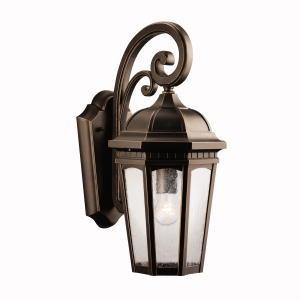 Courtyard 17.75'' 1 Light Outdoor Wall Light with Clear Seeded Glass in Rubbed Bronze (2|9033RZ)