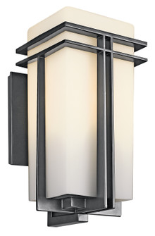 Tremillo 17.25'' 1 Light Outdoor Wall Light with Satin Etched Cased Opal in Black (2|49202BK)