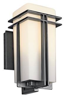 Tremillo 11.75'' 1 Light Outdoor Wall Light with Satin Etched Cased Opal in Black (2|49200BK)