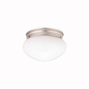Ceiling Space 7.5'' 1 Light Flush Mount with White Globe in Brushed Nickel (12 pack) (2|206NI)