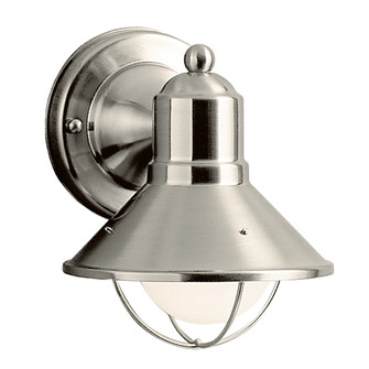 Seaside 7.5'' 1 Light Outdoor Wall Light with Glass Globe Brushed Nickel (2|9021NI)