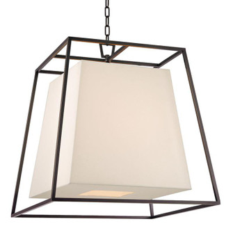6 LIGHT CHANDELIER w/WHITE SHADE (57|6924-OB-WS)