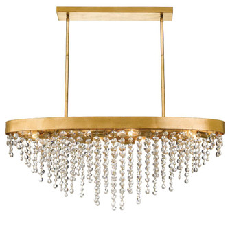 Winham 36'' Hand Cut Crystal Antique Gold Linear Oval Chandelier (205|WIN-619-GA-CL-MWP)