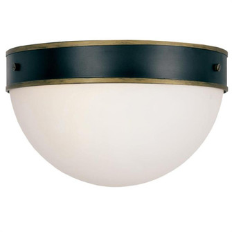 Brian Patrick Flynn for Crystorama Capsule 2 Light Matte Black + Textured Gold Outdoor Flush Mount (205|CAP-8503-MK-TG)