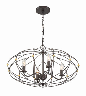 Zucca 24.5'' English Bronze + Antique Gold Chandelier (205|ZUC-A9034-EB-GA)