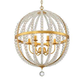 Roxy 6 Light Antique Gold Chandelier (205|ROX-A9006-GA)