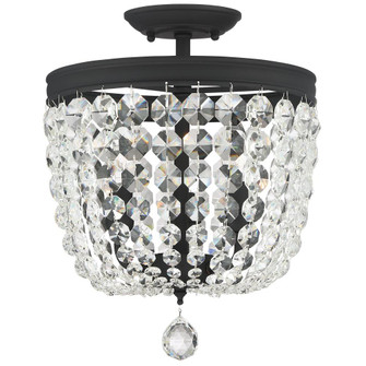 Archer 11.5'' Hand Cut Crystal Black Forged Semi Flush Mount (205|783-BF-CL-MWP)
