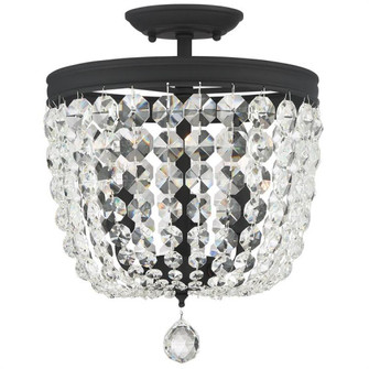 Archer 3 Light Hand Cut Crystal Black Forged Semi Flush Mount (205|783-BF-CL-MWP)