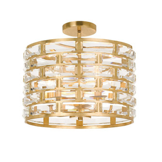 Meridian 15'' Antique Gold Semi Flush Mount (205|MER-4865-GA_CEILING)