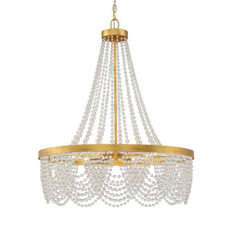 Fiona 4 Light Antique Gold Chandelier with Clear Beads (205|FIO-A9104-GA-CL)