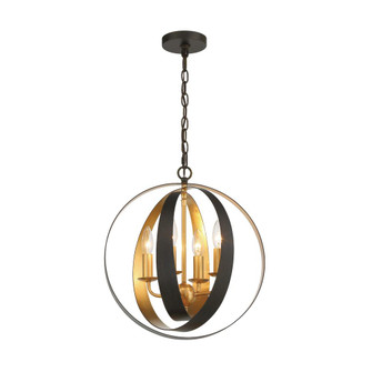 Luna 16'' English Bronze + Antique Gold Chandelier (205|584-EB-GA)