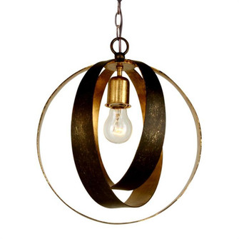 Luna 1 Light English Bronze + Antique Gold Sphere Mini Pendant (205|580-EB-GA)