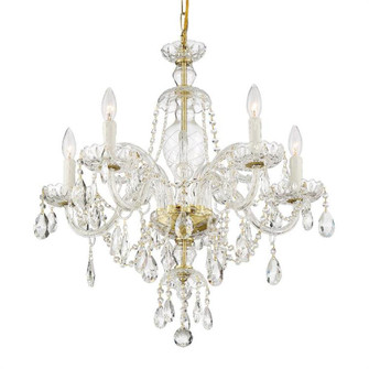 Candace 5 Light Spectra Crystal Polished Brass Chandelier (205|CAN-A1306-PB-CL-SAQ)