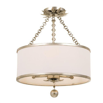 Broche 3 Light Antique Silver Semi Flush Mount (205|513-SA_CEILING)