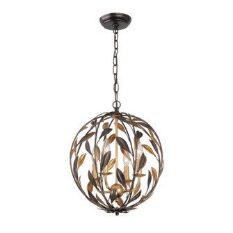 Broche 16'' English Bronze + Antique Gold Chandelier (205|504-EB-GA)