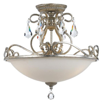 Ashton 3 Light Hand Cut Crystal Olde Silver Semi Flush Mount (205|5010-OS-CL-MWP)