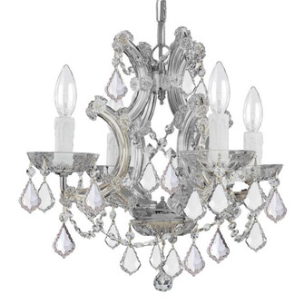 Maria Theresa 4 Light Clear Italian Crystal Polished Chrome Mini Chandelier (205|4474-CH-CL-I)