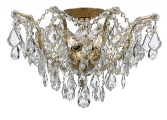 Filmore 5 Light Swarovski Strass Crystal Antique Gold Flush Mount (205|4457-GA-CL-S)