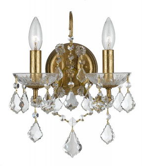 Filmore 2 Light Swarovski Strass Crystal Antique Gold Sconce (205|4452-GA-CL-S)