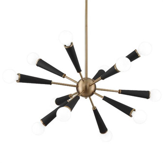 Zodiac 12 Light Aged Brass Chandelier (205|3812-AG)