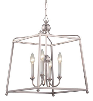 Libby Langdon Sylvan 4 Light Polished Nickel Mini Chandelier (205|2245-PN_NOSHADE)