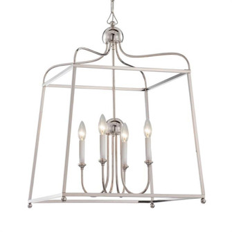 Libby Langdon for Crystorama Sylvan 4 Light Polished Nickel Chandelier (205|2244-PN_NOSHADE)