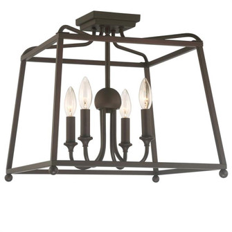 Libby Langdon for Crystorama Sylvan 4 Light Dark Bronze Semi Flush Mount (205|2243-DB_NOSHADE)