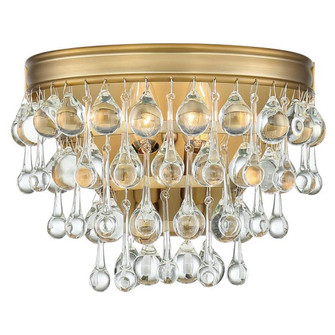 Calypso 2 Light Crystal Teardrop Vibrant Gold Sconce (205|132-VG)