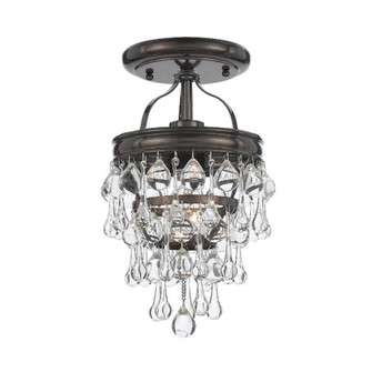 Calypso 1 Light Crystal Teardrop Vibrant Bronze Semi Flush Mount (205|131-VZ_CEILING)