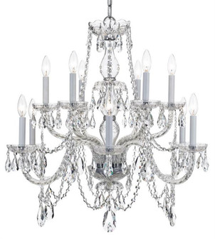 Traditional Crystal 12 Light Clear Italian Crystal Polished Chrome Chandelier (205|1135-CH-CL-I)