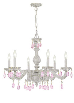 Paris Market 28'' Rose Crystal Antique White Chandelier (205|5036-AW-RO-MWP)
