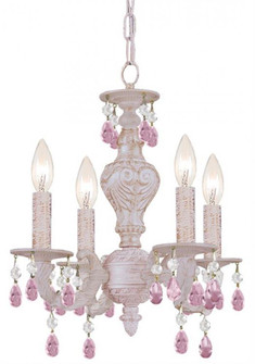 Paris Market 4 Light Rose Crystal Antique White Mini Chandelier (205|5024-AW-RO-MWP)