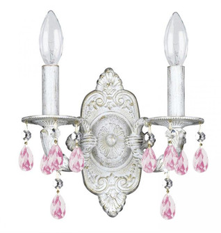 Paris Market 2 Light Rose Crystal Antique White Sconce (205|5022-AW-RO-MWP)