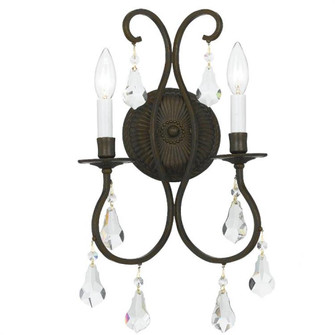 Ashton 2 Light Hand Cut Crystal English Bronze Sconce (205|5012-EB-CL-MWP)