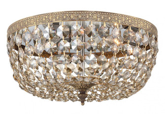 Waltham 14'' Golden Teak Hand Cut Crystal Olde Brass Flush Mount (205|714-OB-GT-MWP)