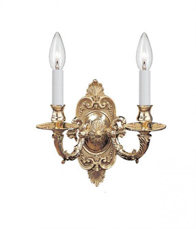 Crystorama 2 Light Polished Brass Cast Sconce (205|642-PB)