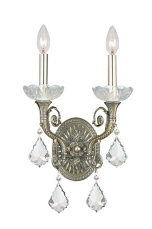 Majestic 2 Light Swarovski Strass Crystal Historic Brass Sconce (205|1482-HB-CL-S)