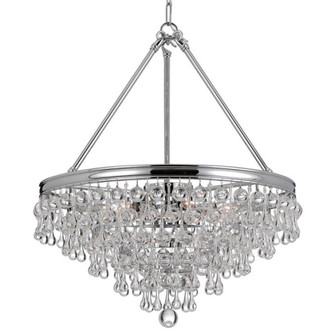 Calypso 6 Light Crystal Teardrop Polished Chrome Chandelier (205|136-CH)