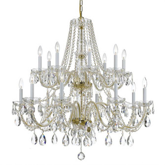 Traditional Crystal 16 Light Hand Cut Crystal Polished Brass Chandelier (205|1139-PB-CL-MWP)