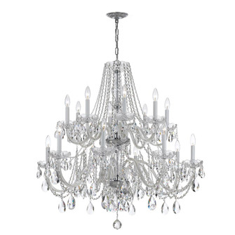 Traditional Crystal 37'' Hand Cut Crystal Polished Chrome Chandelier (205|1139-CH-CL-MWP)