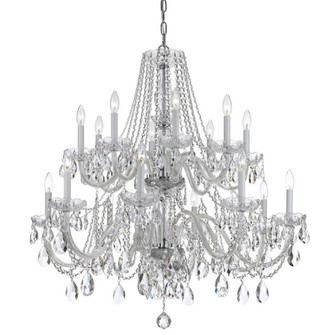 Traditional Crystal 16 Light Hand Cut Crystal Polished Chrome Chandelier (205|1139-CH-CL-MWP)