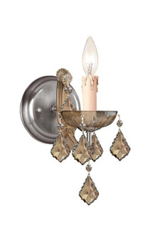 Maria Theresa 1 Light Golden Teak Swarovski Strass Crystal Antique Brass Sconce (205|4471-AB-GT-S)