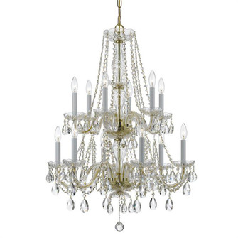 Traditional Crystal 12 Light Spectra Crystal Polished Brass Chandelier (205|1137-PB-CL-SAQ)