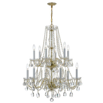 Traditional Crystal 26.5'' Swarovski Strass Crystal Polished Brass Chandelier (205|1137-PB-CL-S)