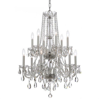 Traditional Crystal 12 Light Hand Cut Crystal Polished Chrome Chandelier (205|1137-CH-CL-MWP)