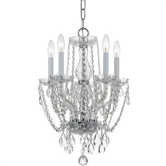 Traditional Crystal 5 Light Swarovski Strass Crystal Polished Chrome Mini Chandelier (205|1129-CH-CL-S)