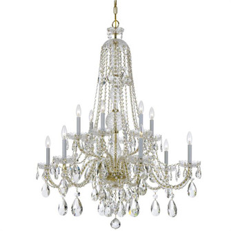 Traditional Crystal 12 Light Spectra Crystal Polished Brass Chandelier (205|1112-PB-CL-SAQ)